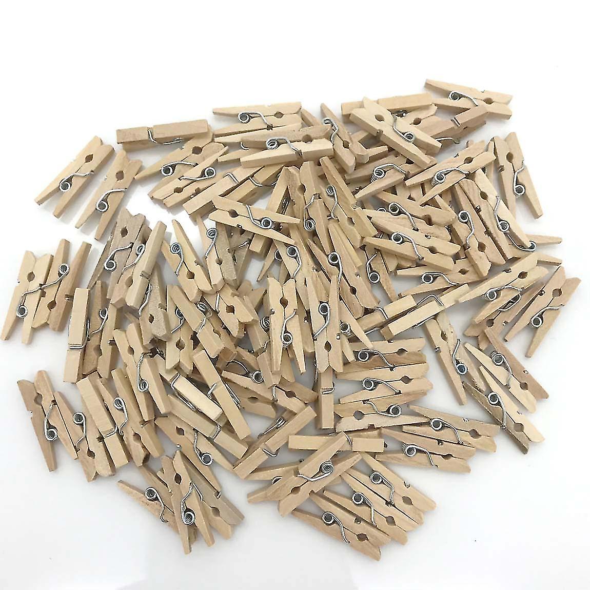 100 Pièces Mini Size Wood Clips