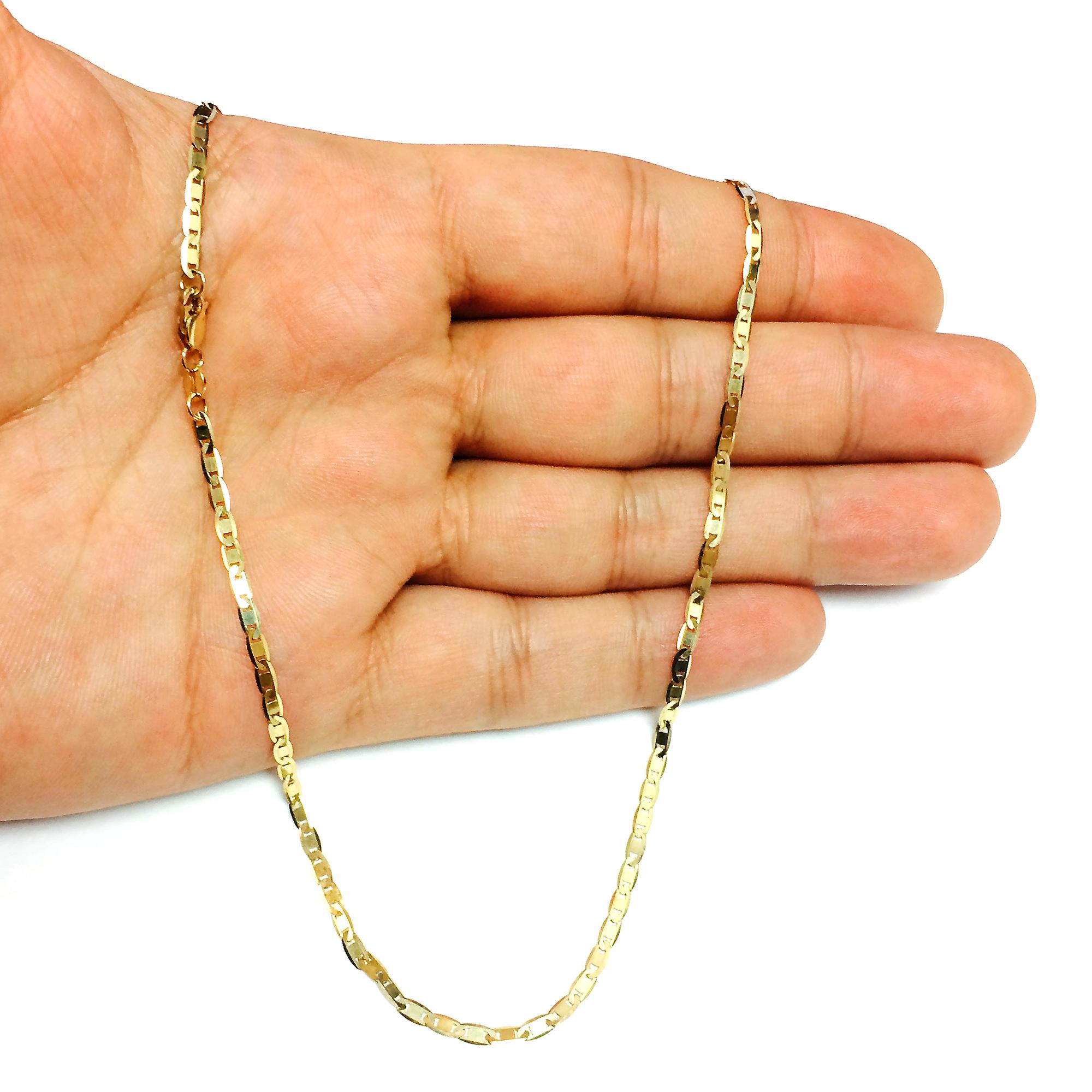 10k Yellow Gold Mariner Link Chain Bracelet, 2.3mm Fruugo UK