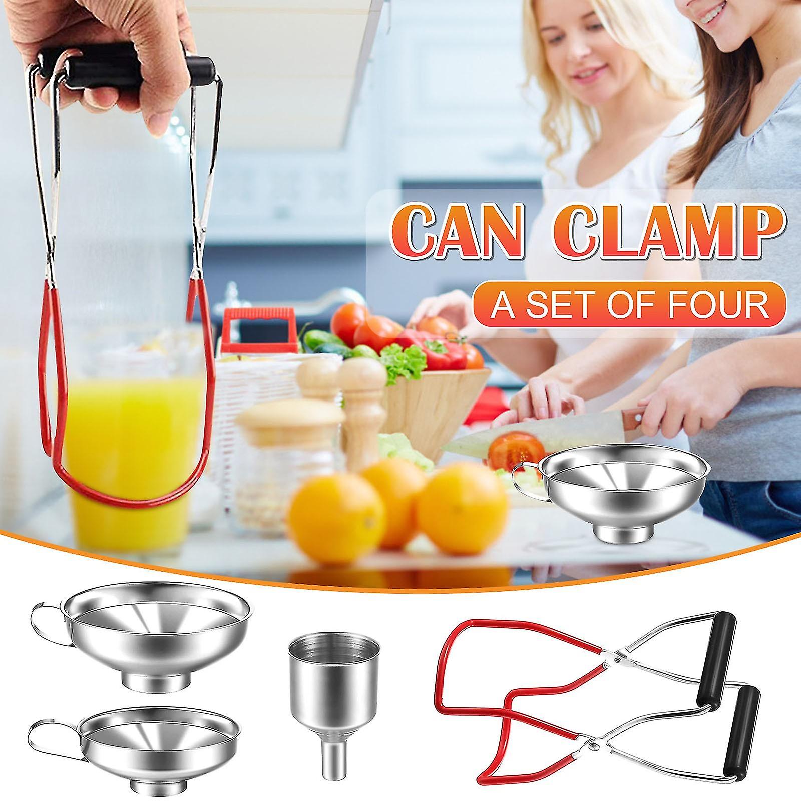 Stainless Steel Funnel, Kitchen Funnel, With Preserving Jars Lifter And Filter For Transferring Spices, Liquids, Beans