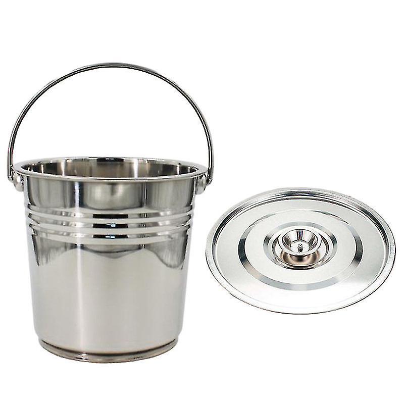 24X24cm Silver Trash Cans & Wastebaskets 1pc Water Bucket With Handle Garbage Bucket Multi-purpose H