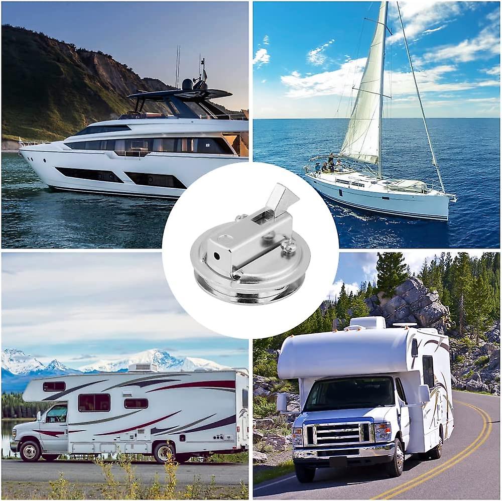 Serratura A Giro TaylorMade Marine - Set Di 2, Per Barche, Nero, Con Viti Autofilettanti - Foto 3