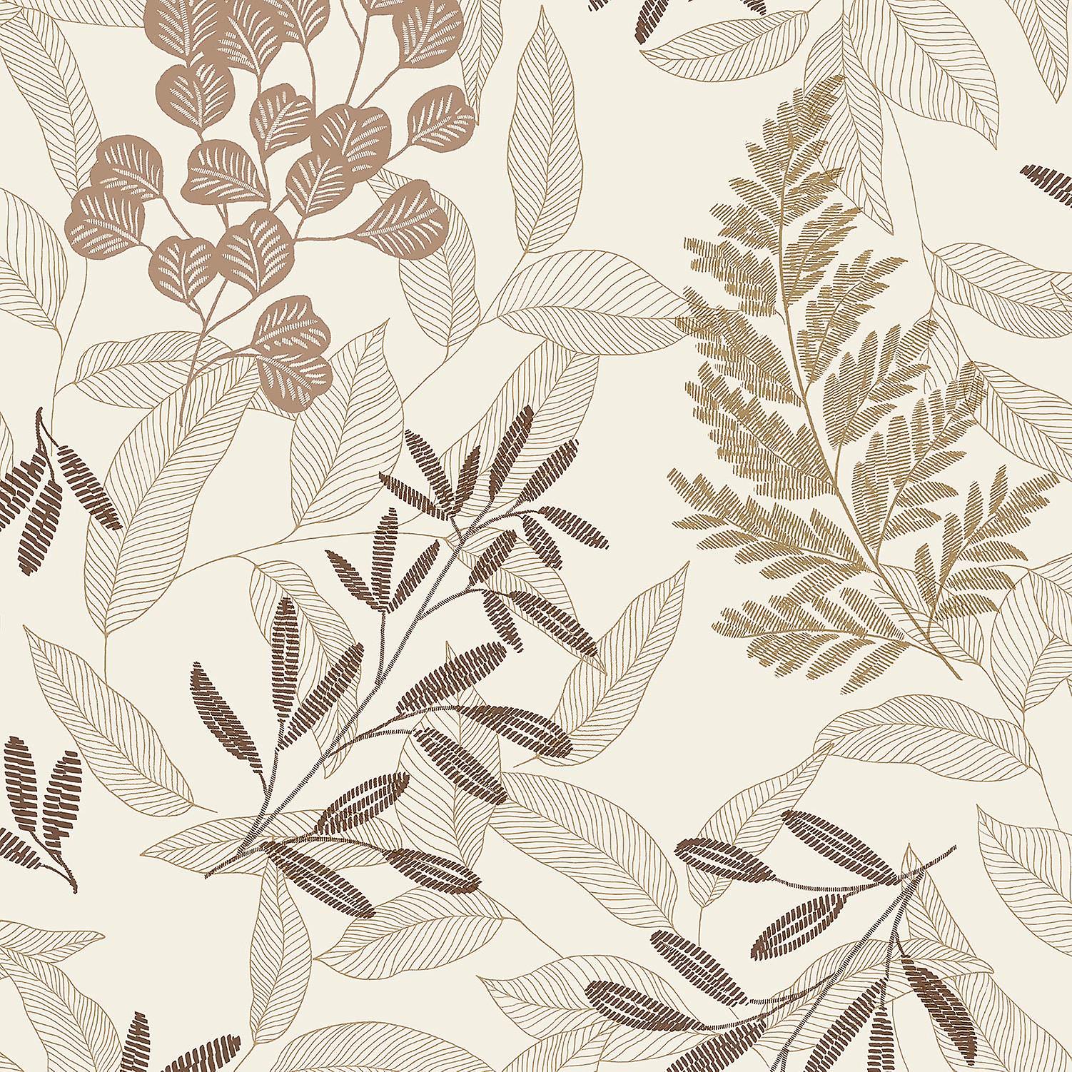 Grandeco Ciara Gold Leaf Wallpaper