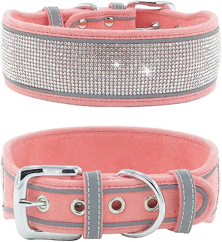 Rhinestone Dog Collar, Soft, Comfortable And Fashionable With Bright Reflective Stripes, Diamond Crystal Pet Collar For Small And Medium Dogs And Larg