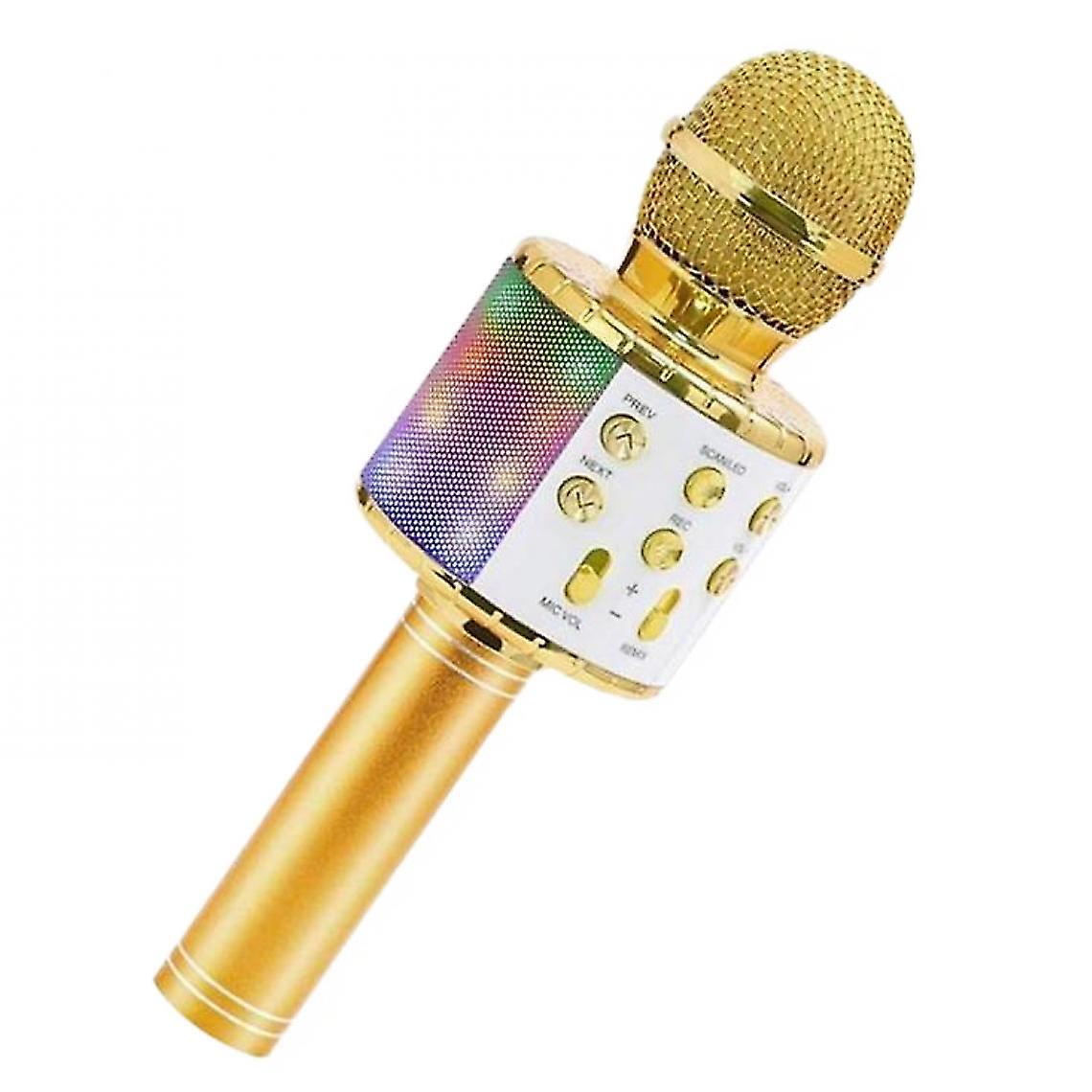 Wireless Bluetooth Microphone With Led Light (gold)