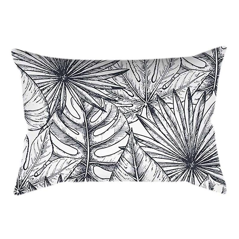 Pillow Cover Breathable No-pilling Polyester Floral Print Rectangular Cushion Case Home Decor