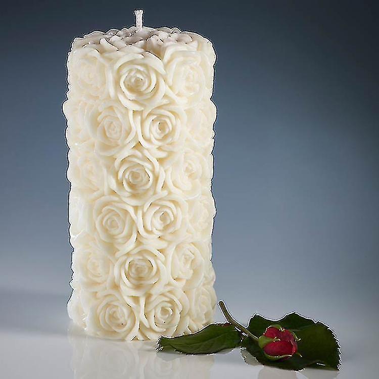 Handmade And Wedding Use High Quality Paraffin Art Candles Rose Carved Column Candles