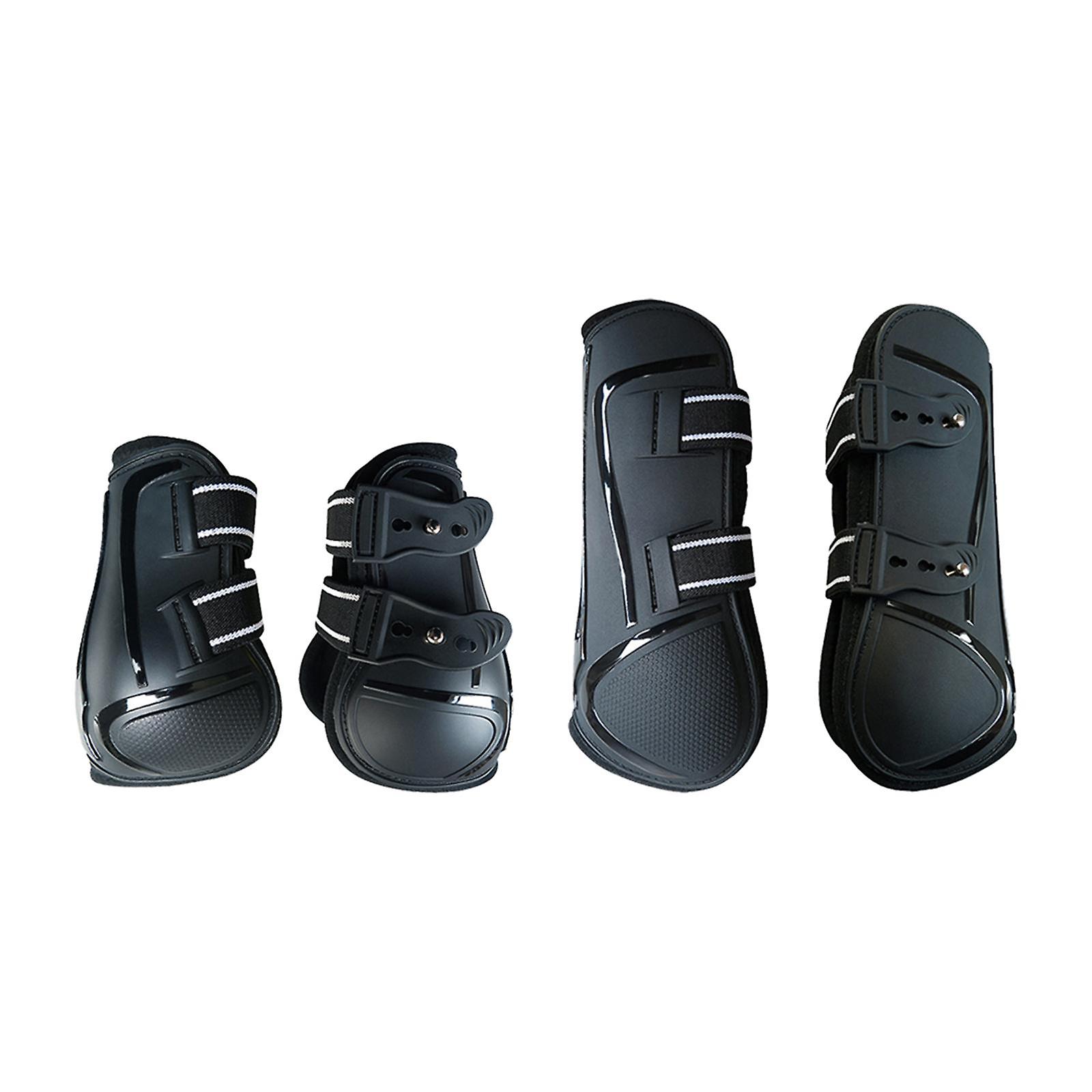 مجموعة أحذية وتر الحصان من 4 حراس حماية للتدريب أسود XL