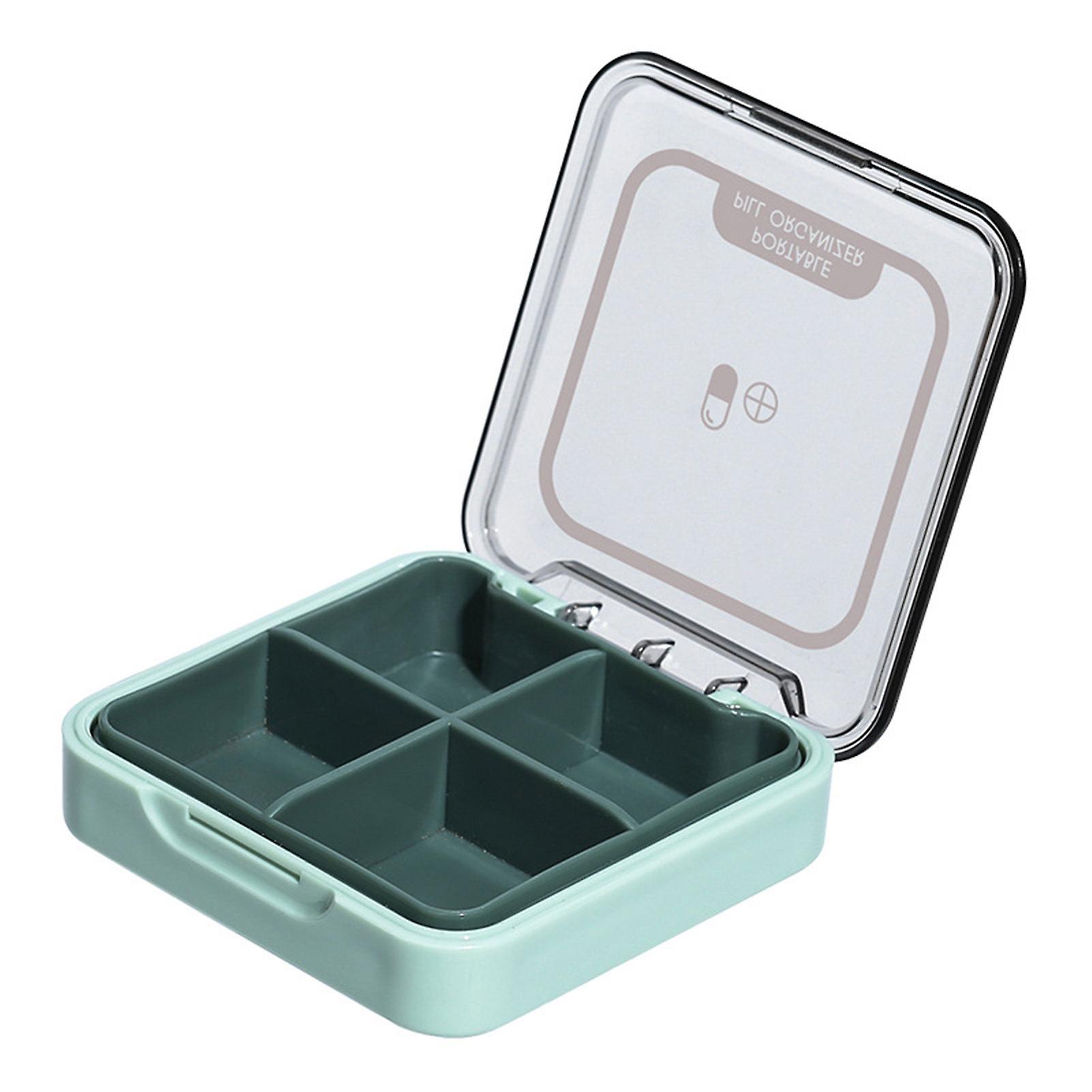 4 Compartment Pill Container Compact Carry With Ease Box