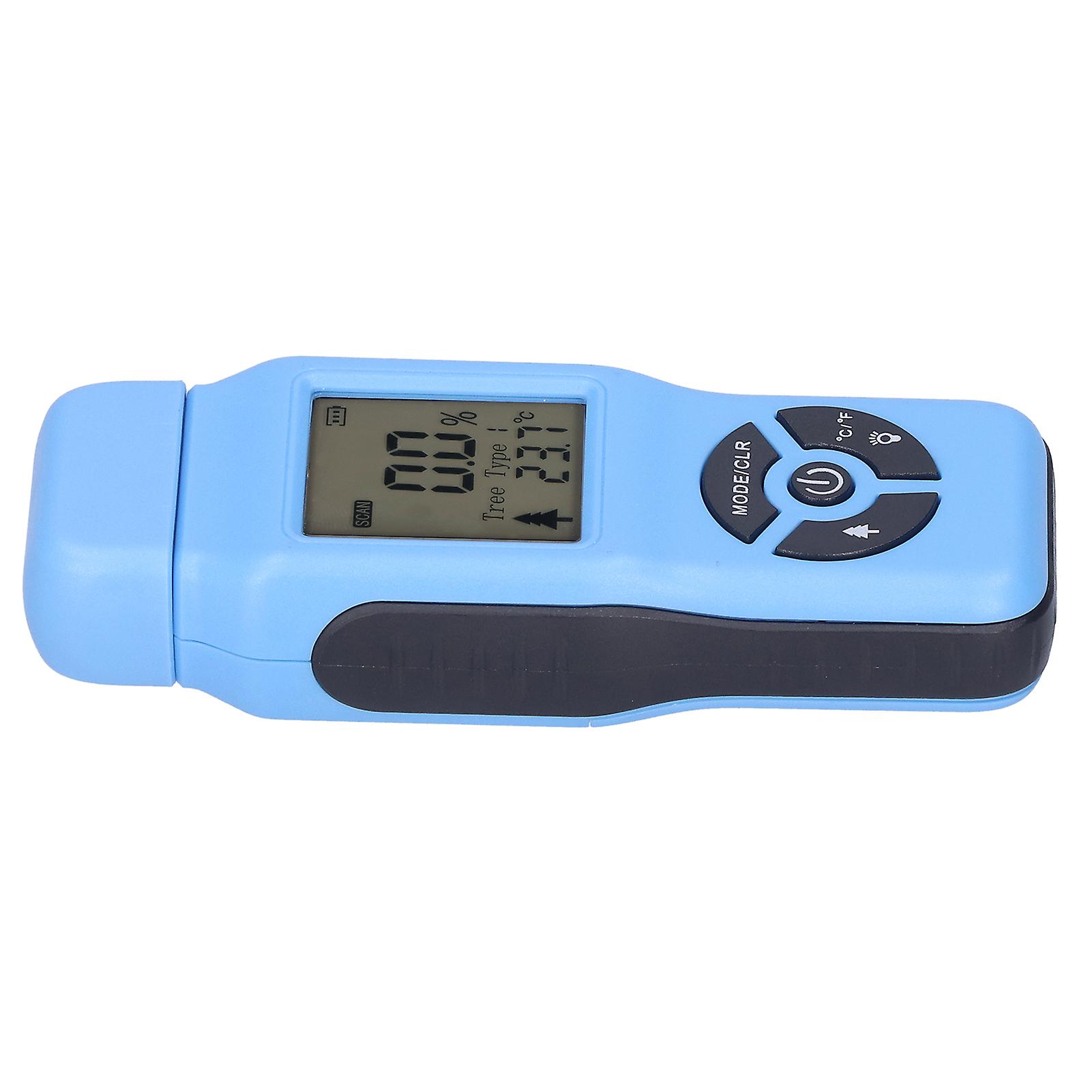Digital Moisture Tester Portable Hand Held LCD Wood Timber Humidity Detector Accessory(Blue )