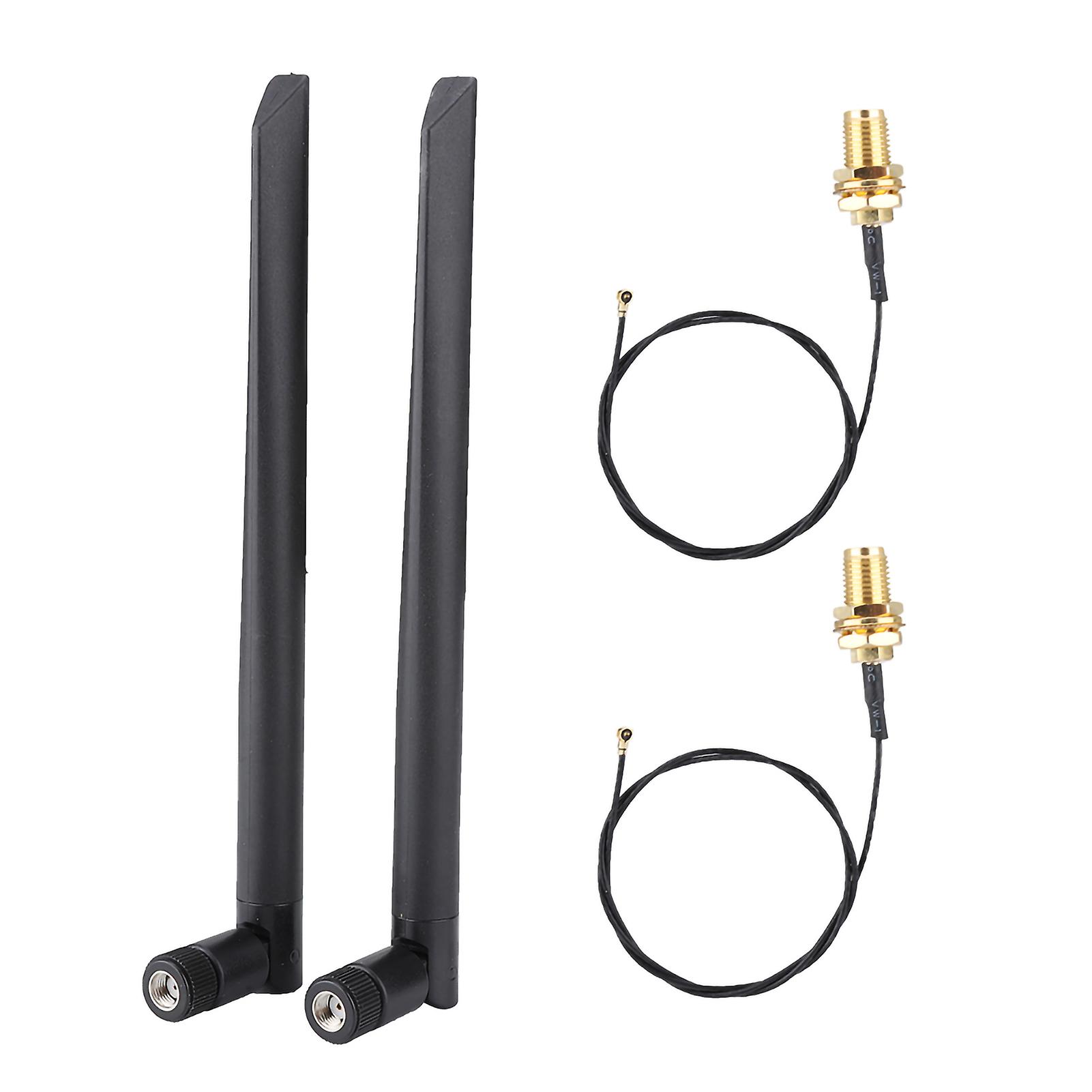 2PCS M.2/NGFF Network Card Cable and 2x 6DBi Antenna for Intel 9260NGW /7265AC/9650AC /BCM94360