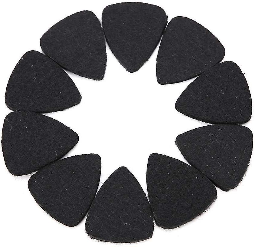 Noir - 10 médiators pour guitare, médiators pour ukulélé, médiators en laine de 3 mm, accessoires pour instruments