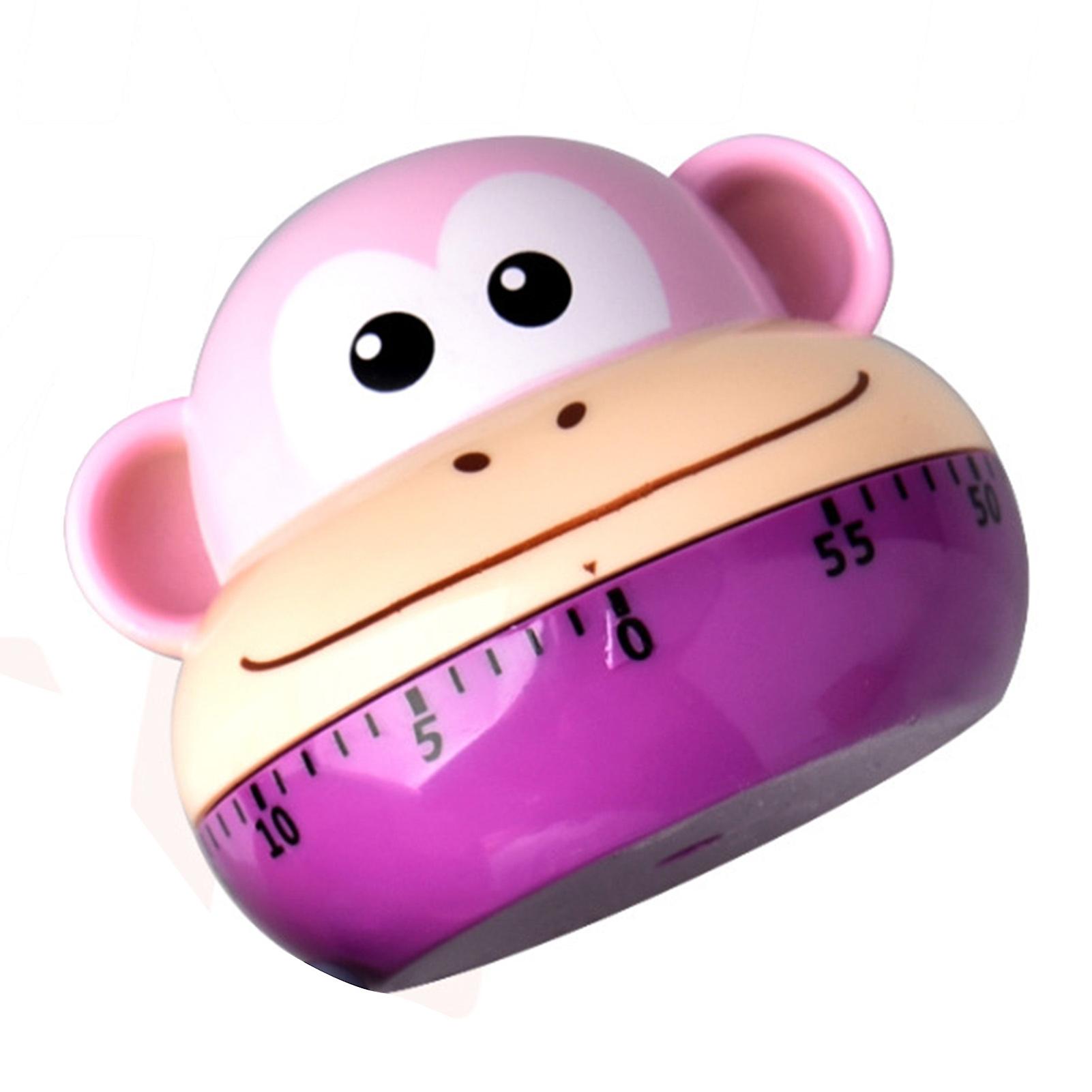 Mechanical Kitchen Timers Cartoon Animal Shape Accurate 60 Minutes Manual Timer for Students Little Monkey 