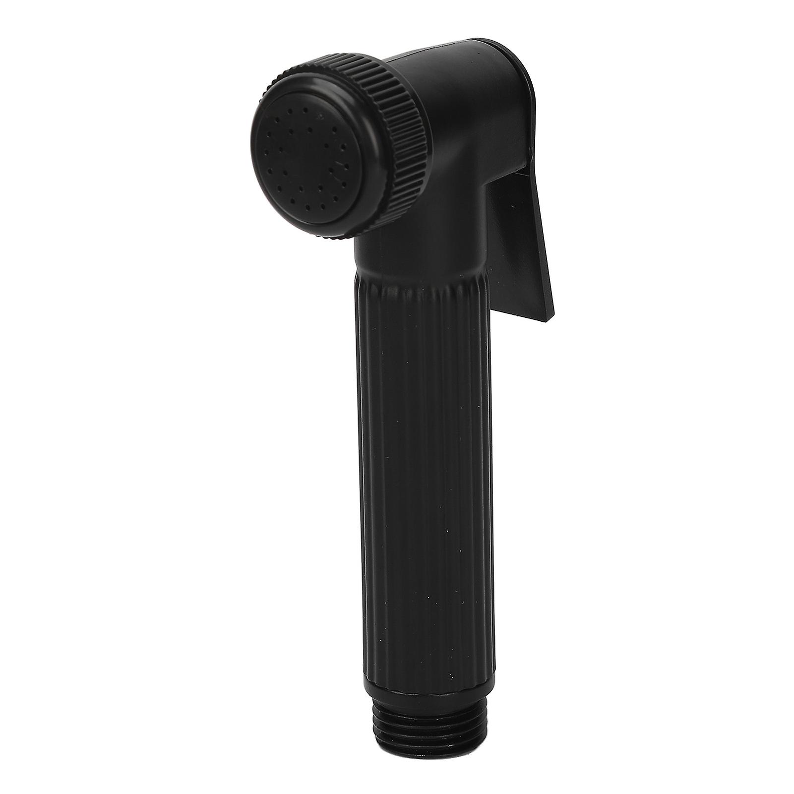 Handheld Bidet Sprayer Head Supercharging Press Type for Toilet, Durable Black Bathroom Cleaning Tool with Easy Control