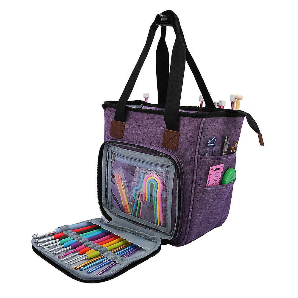 Portable Knitting Bag High Capacity Crochet Knitting Tool Storage Bag Case
