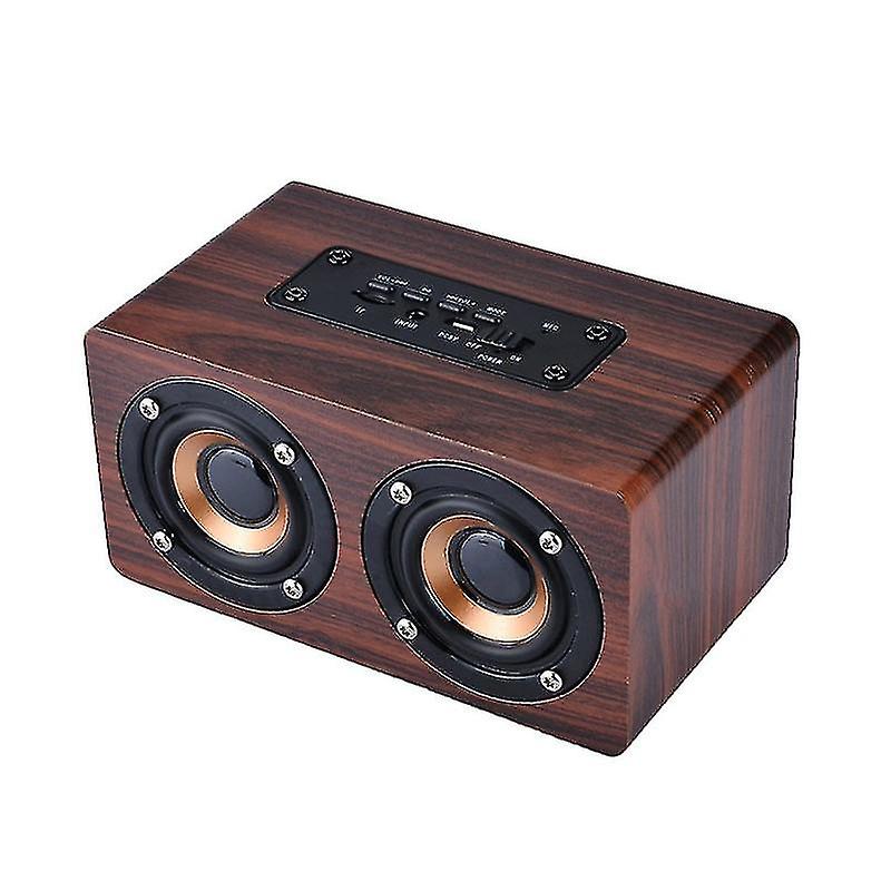 Retro Wireless Wood Bluetooth Speaker Portable Mini Bluetooth Altavoz 3d Dual Loudspeakers Support Tf Card Player For Xiaomi