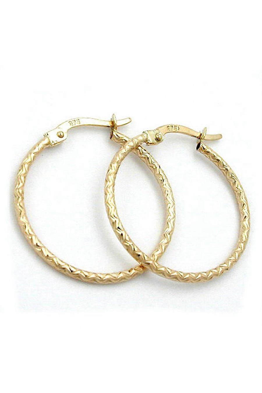 Hoop Earrings Diamond Cut 9k Gold - Gl430983