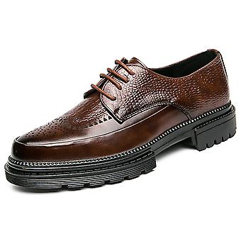 Men's Crocodile Print Platform Brogue Wingtip Oxford Shoes Retro Leather  Embossed Lace-up Formal Dre | Fruugo US