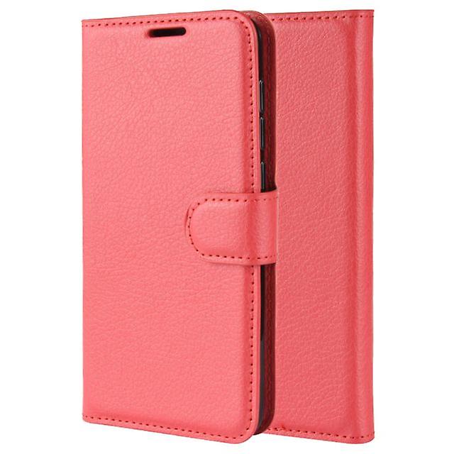 Huawei Honor Play 8A Folding Leather Shell Case - Red