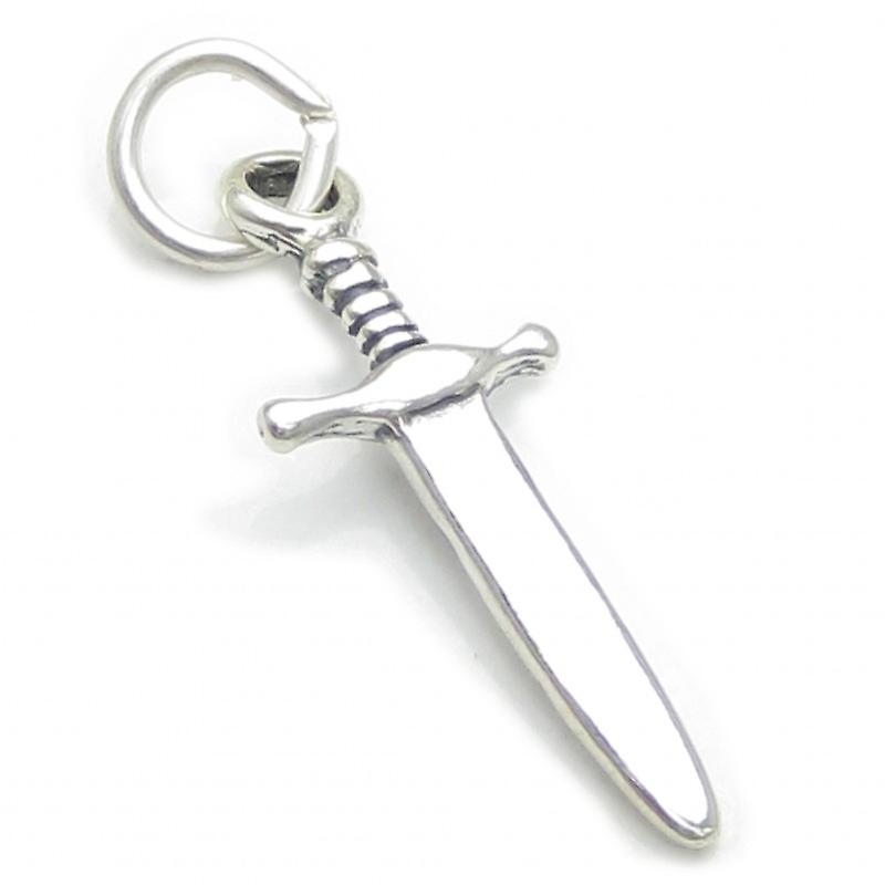 Sword Sterling Silver Charm .925 X 1 Dagger Swords Weapon Charms
