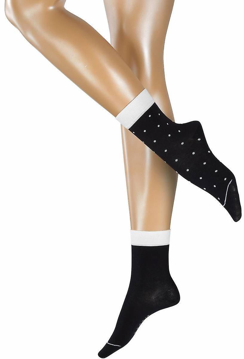 Esprit Small Dots 2 Pack Socks - Black