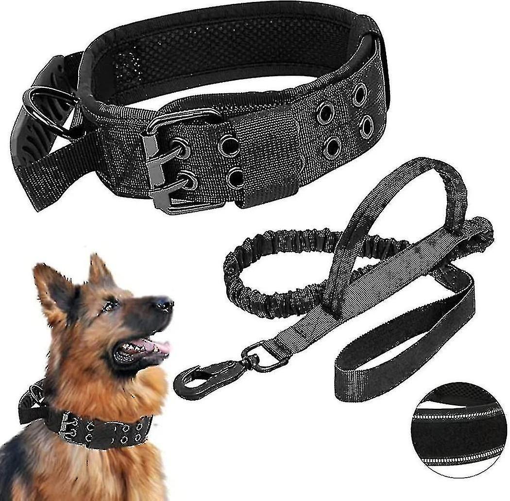 2023 Military Tactical Dog Collar, Reflective with Handle Five Speed