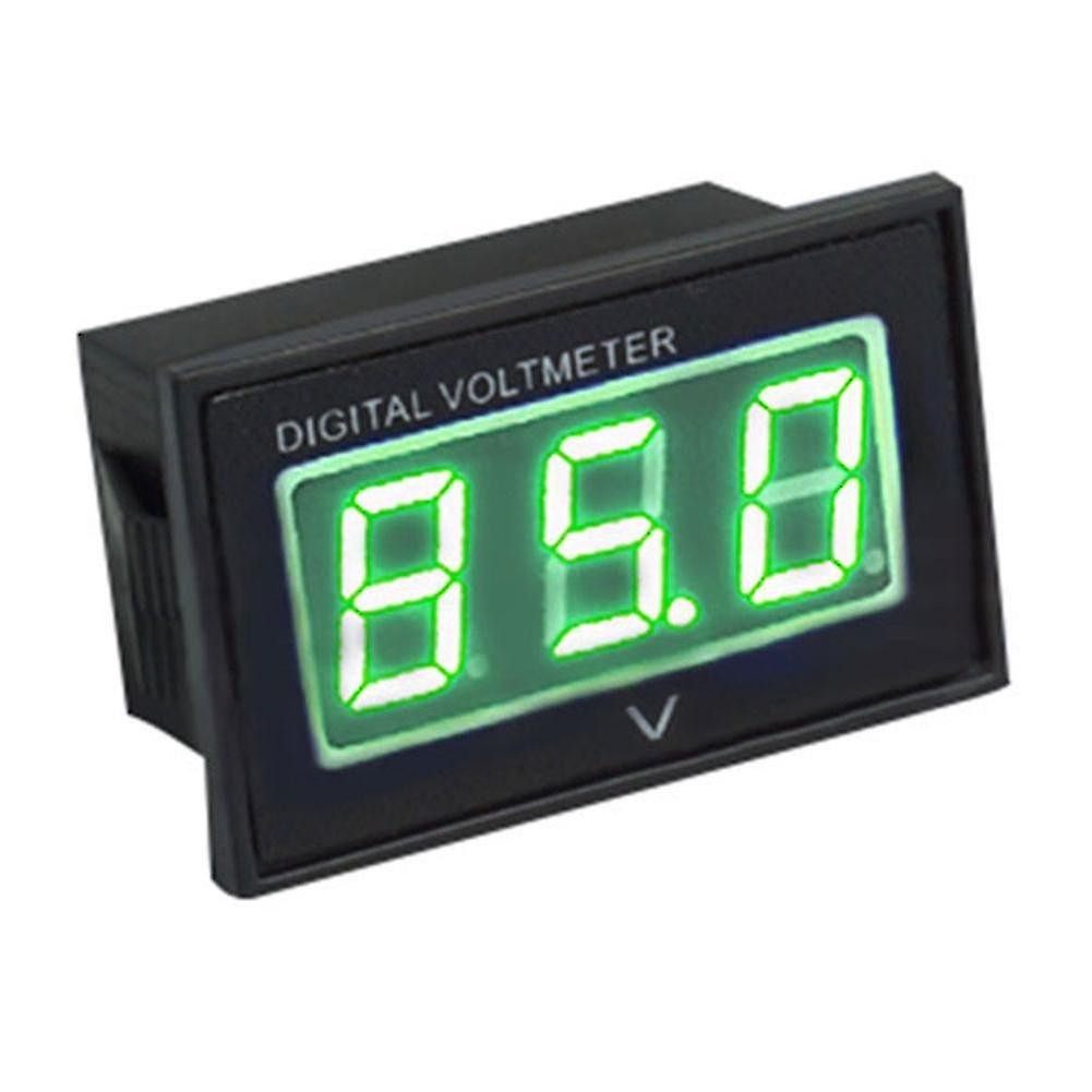 3-Digit Blue/Green/Red Led Waterproof Digital Voltmeter Dc15-120V For Motorcycle