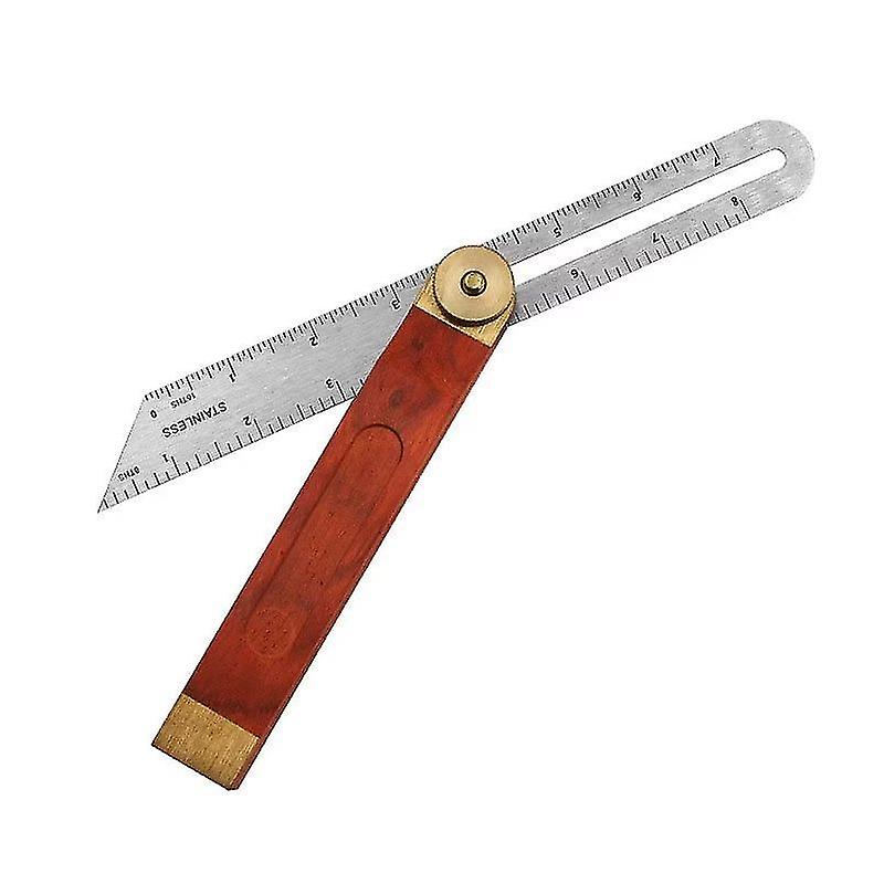 Adjustable Carpentry Square Bevel Gauge, Square Wooden Bevel Sliding T Bevel Hardwood Handle Stainless Steel Blade For Woodworking(1pc, Brown)