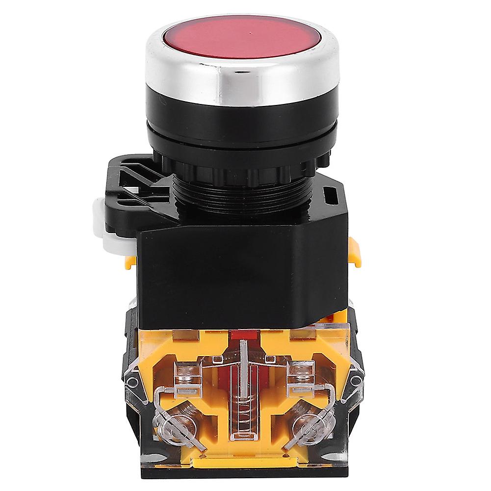 5pcs 22mm 37V-440V Push Button Switch Self Locking Button Switch without Light(Red )