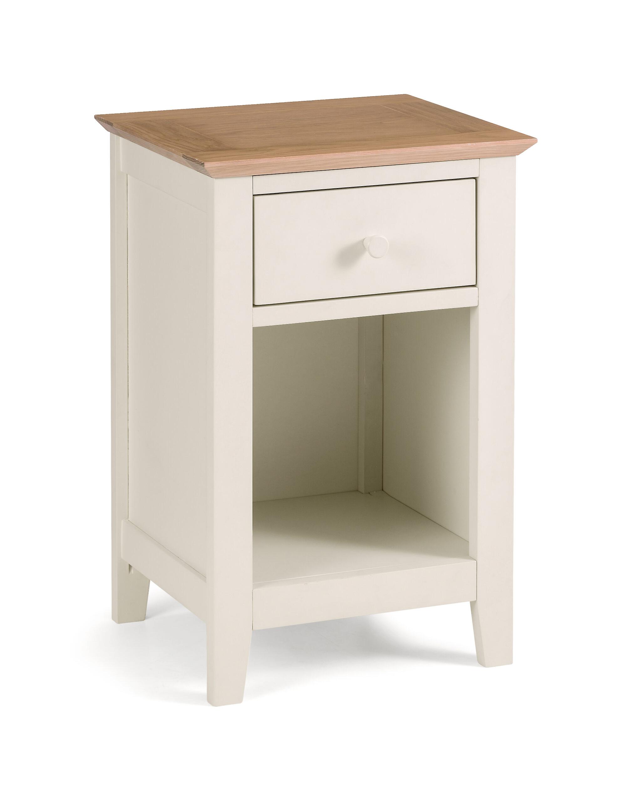 Palermo Shaker Ivory/Oak 1 Drawer Bedside