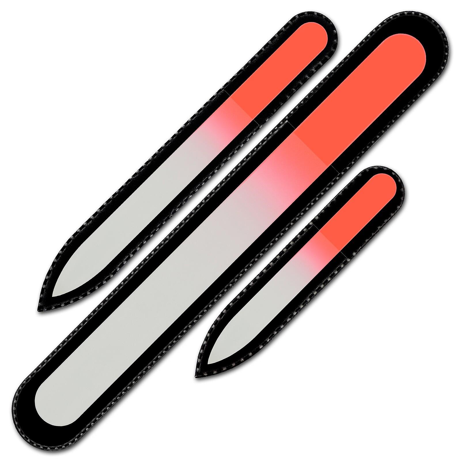 Set of 3 Glass Nail FIles C-BMS - Orange