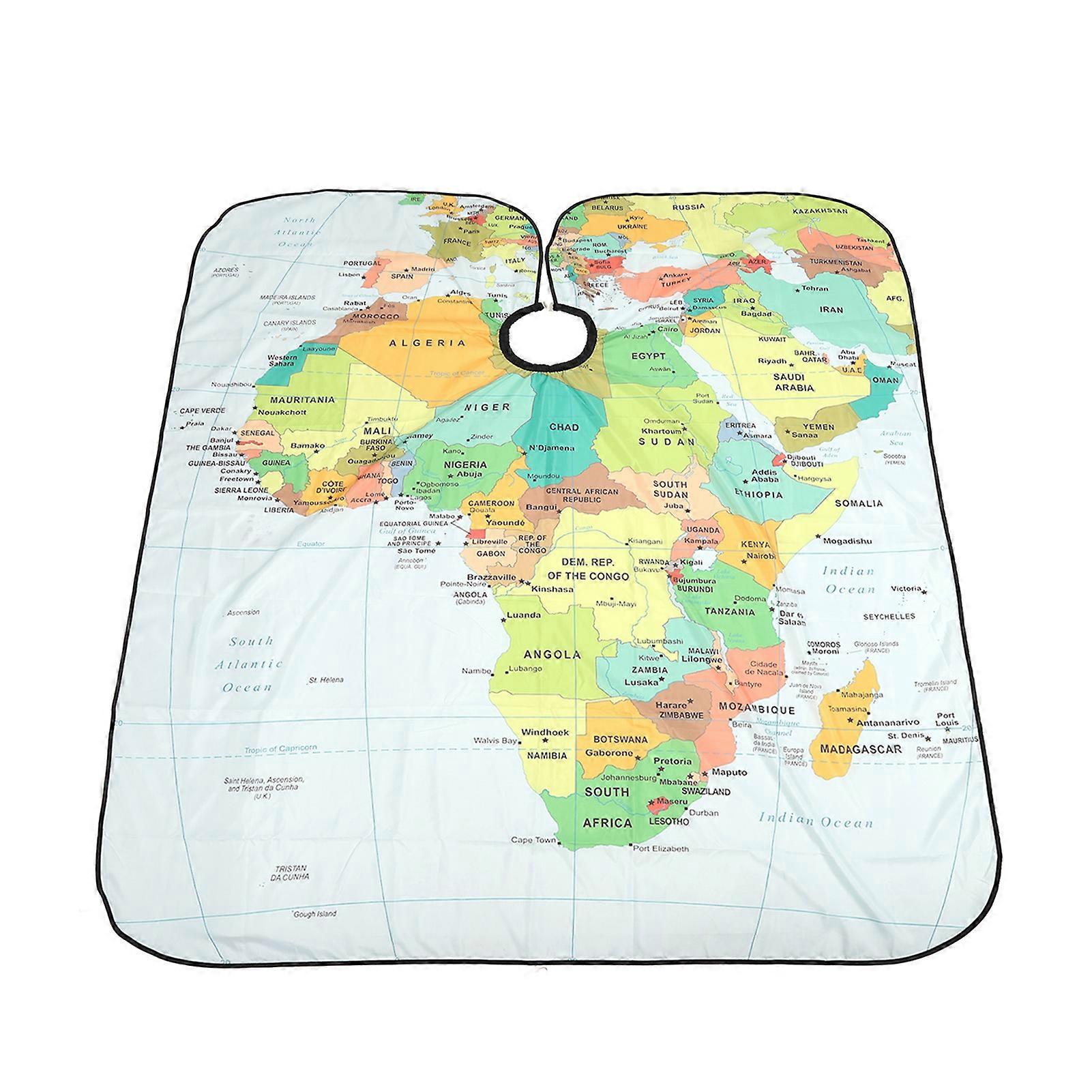 防水サロンラージヘアカットケープ調節可能なプロフェッショナルマッププリントスタイリスト美容師エプロン大人用