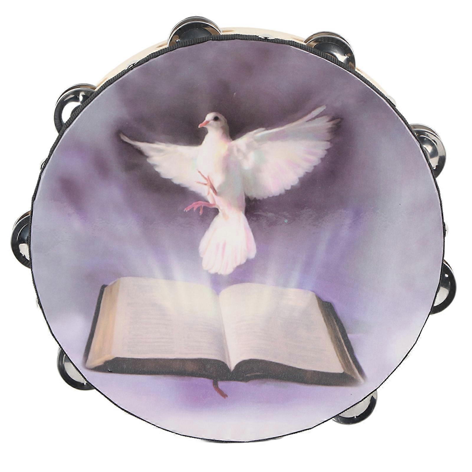 Csörgődob kétsoros fém Jingle kézi ütőhangszerek templomi partihoz25cm