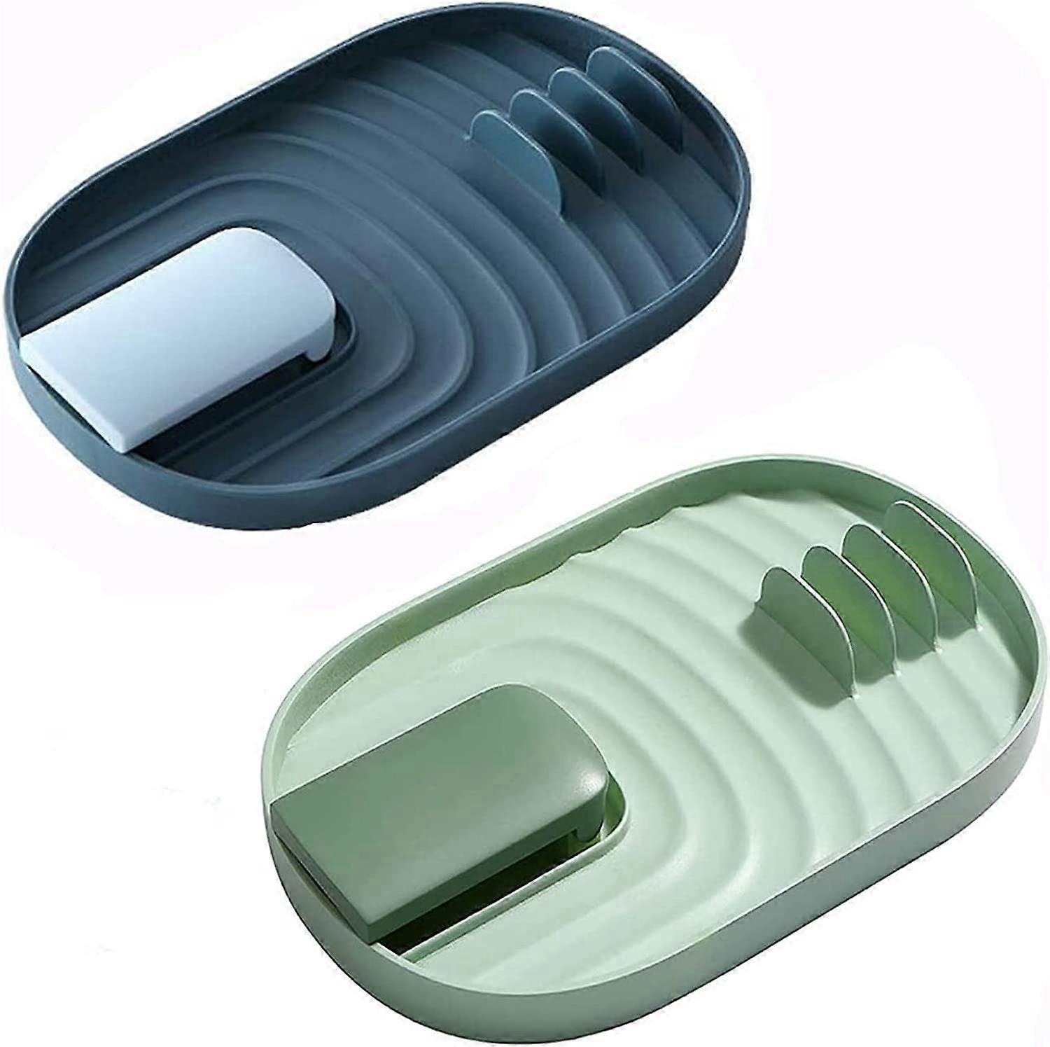 2 Pcs Multifunctional Kitchen Utensil Rack Pot Lid Holder Spoon Rest Stand
