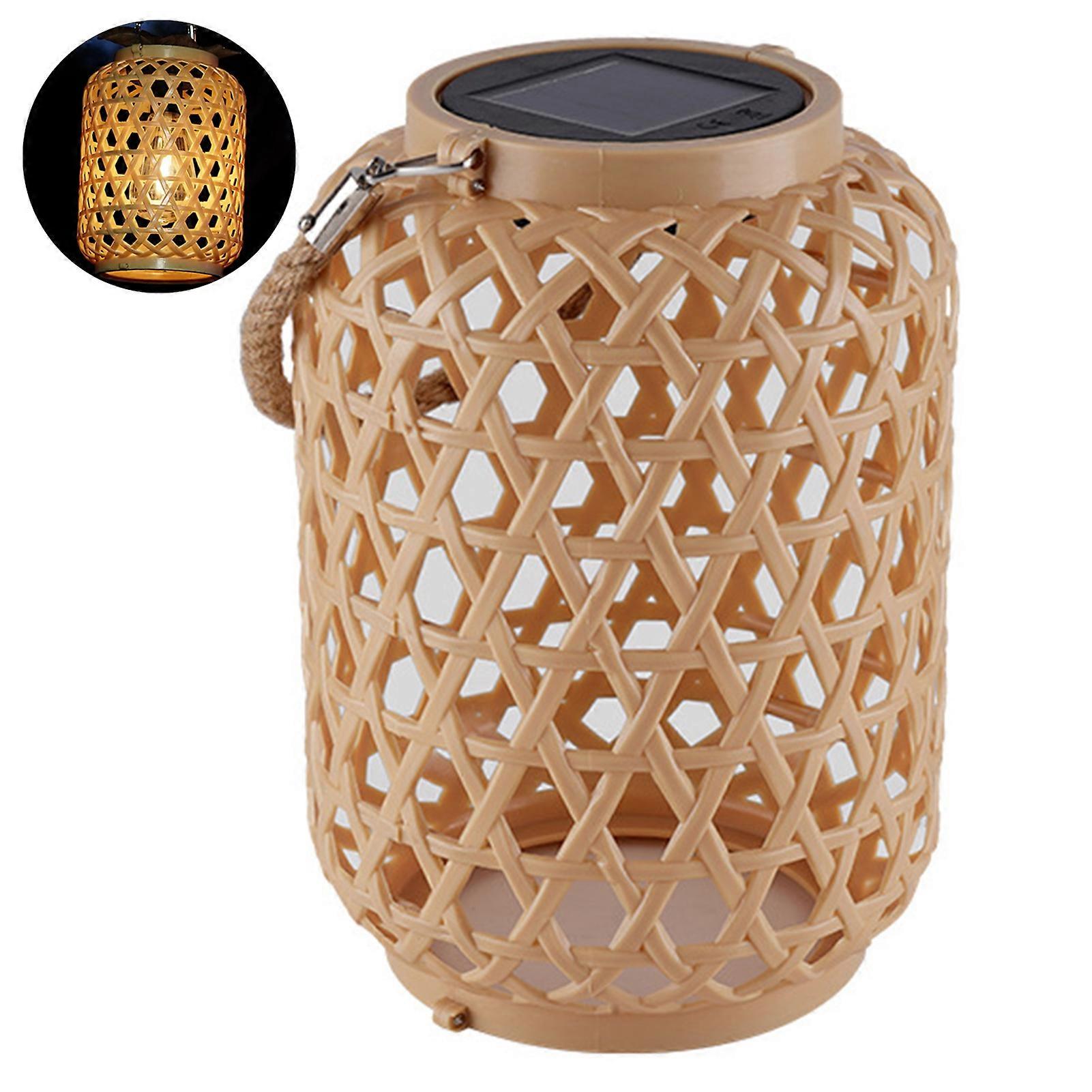 Solar Woven Lamp Soft Lighting IP65 Waterproof Automatic ON/OFF Rechargeable Easy to Install Bamboo Hanging Solar Light Garden Decor