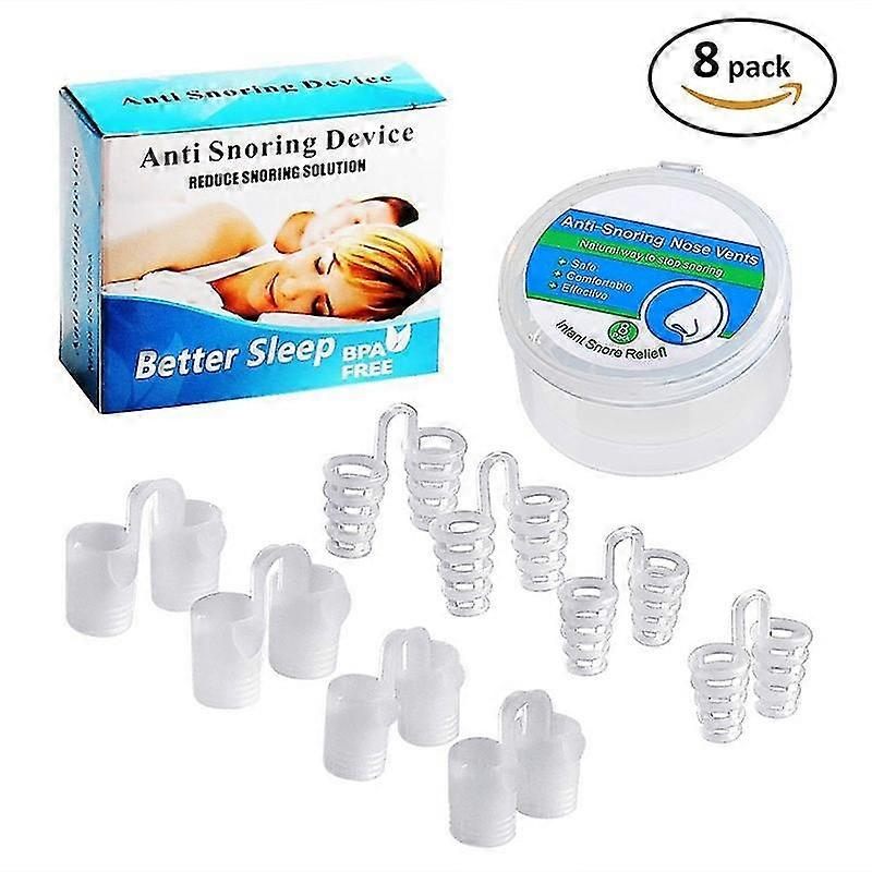 8pcs / Set Snore Solution Anti Snore Devices Professional Snore Canceller Vents For Nose Snore Nasal Dilators For Better Sleep