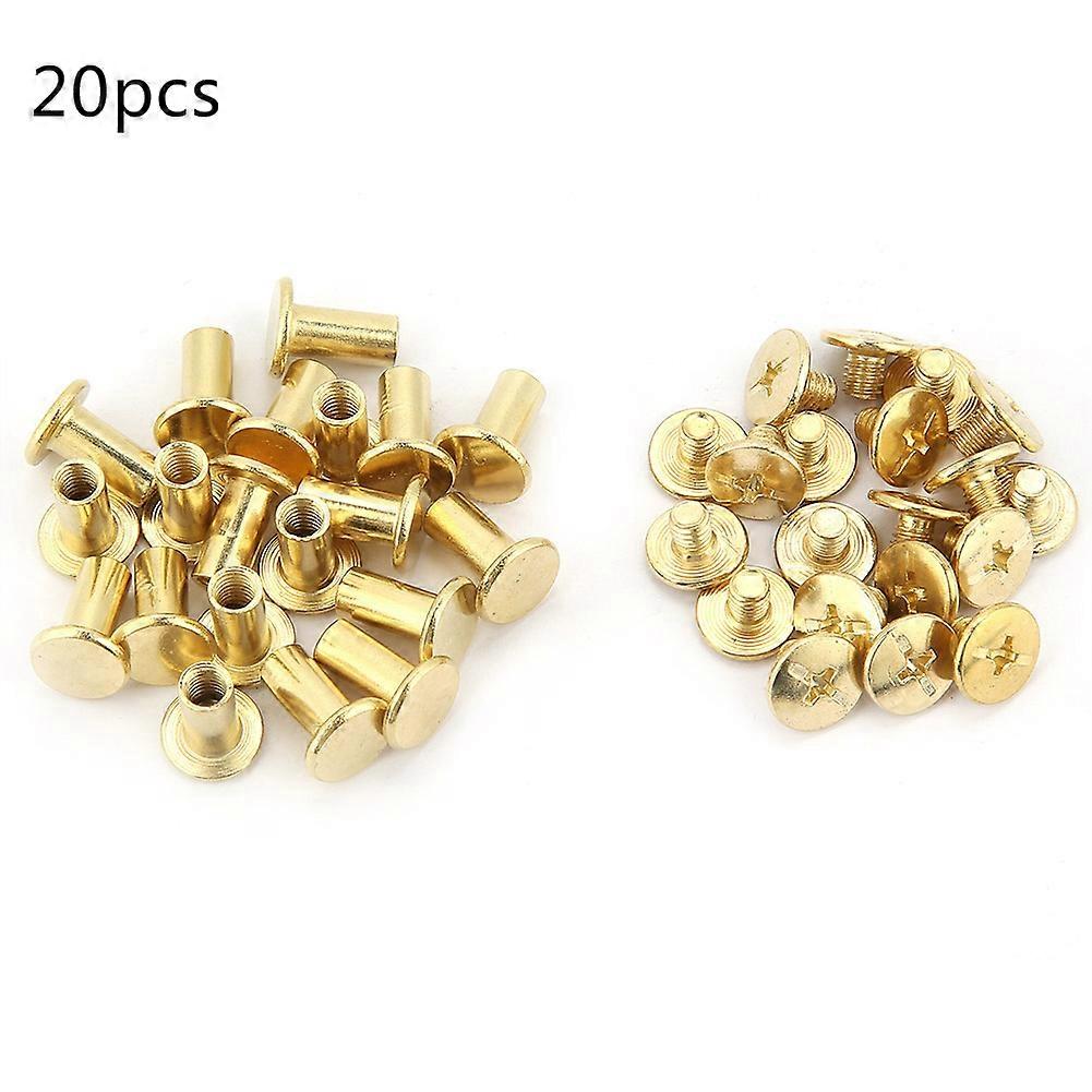 20pcs M5 Flat Head Book Album Rivets Screw Set Diy Craftmaking Rivet (m5*14)