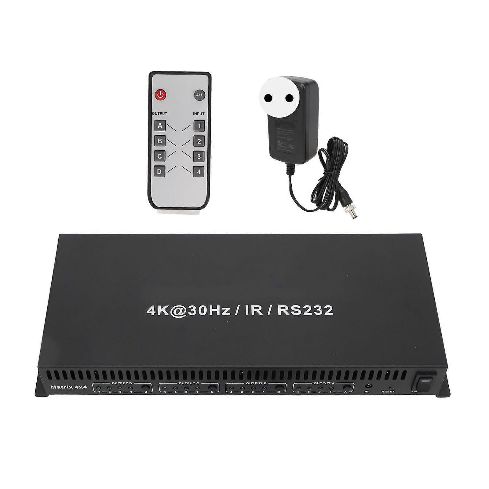 Hd Multimedia Interface Matrix Switch 4 In 4 Out 4k 30hz Rs232 Hd Multimedia Interface Matrix Splitter 100240v Eu Plug
