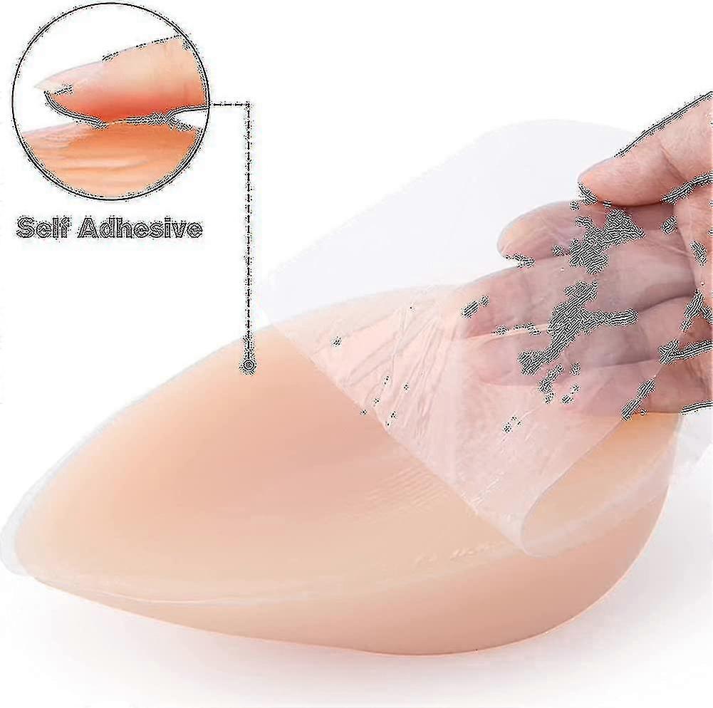 ZNEL 1 Pezzo Forma a Triangolo Seno in Silicone Trasparente Tette Finte per Protesi di Mastectomia Inserti Autoadesivi per Reggiseno Concavo(200g/Piece, Transparent