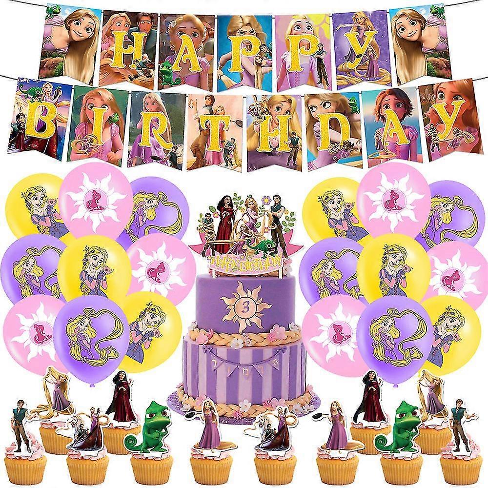 Td Rapunzel Theme Kinder Ratten S Cake Toppers Set