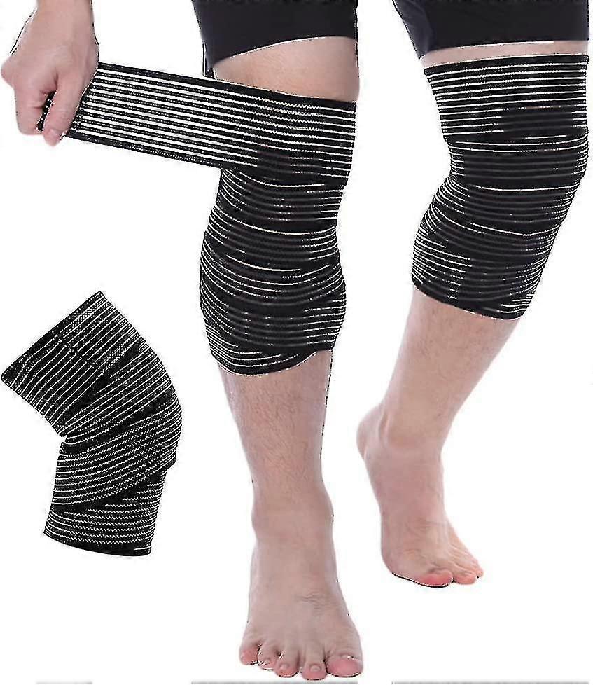 Long Elastic Knee Bracecompression Wrap Support Compatible Thighs, Legs, Ankles Tw