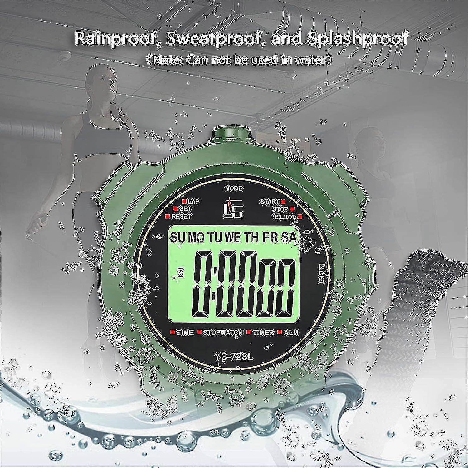 Stopwatch, professional 2-memory stopwatch with mute and light function for sports