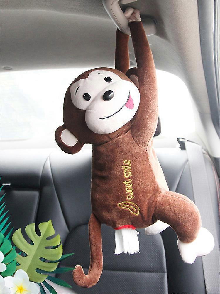 Monkey Tissue Box For Car Hanging,Washable Unique Design Plush High-elastic Napkin Box Hot