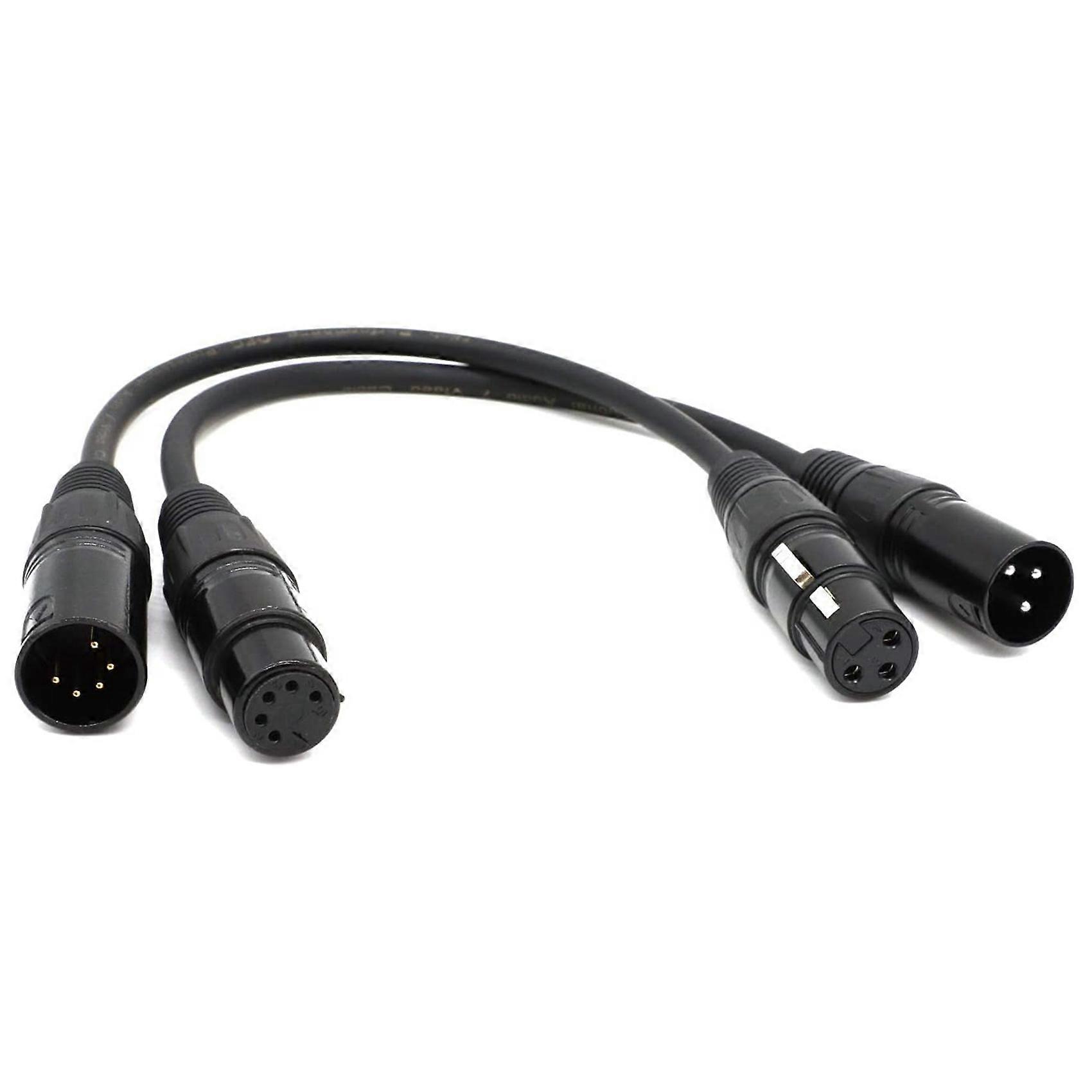 XLR Male 3 Pin to XLR Female 5 Pin & XLR Female 3 Pin to XLR Male 5 Pin Audio Cable, for Microphone