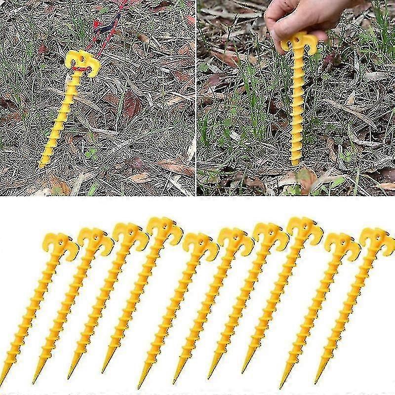 10 件塑料帐篷钉沙桩海滩地面锚点在海滩和草坪上用于固定动物、帐篷