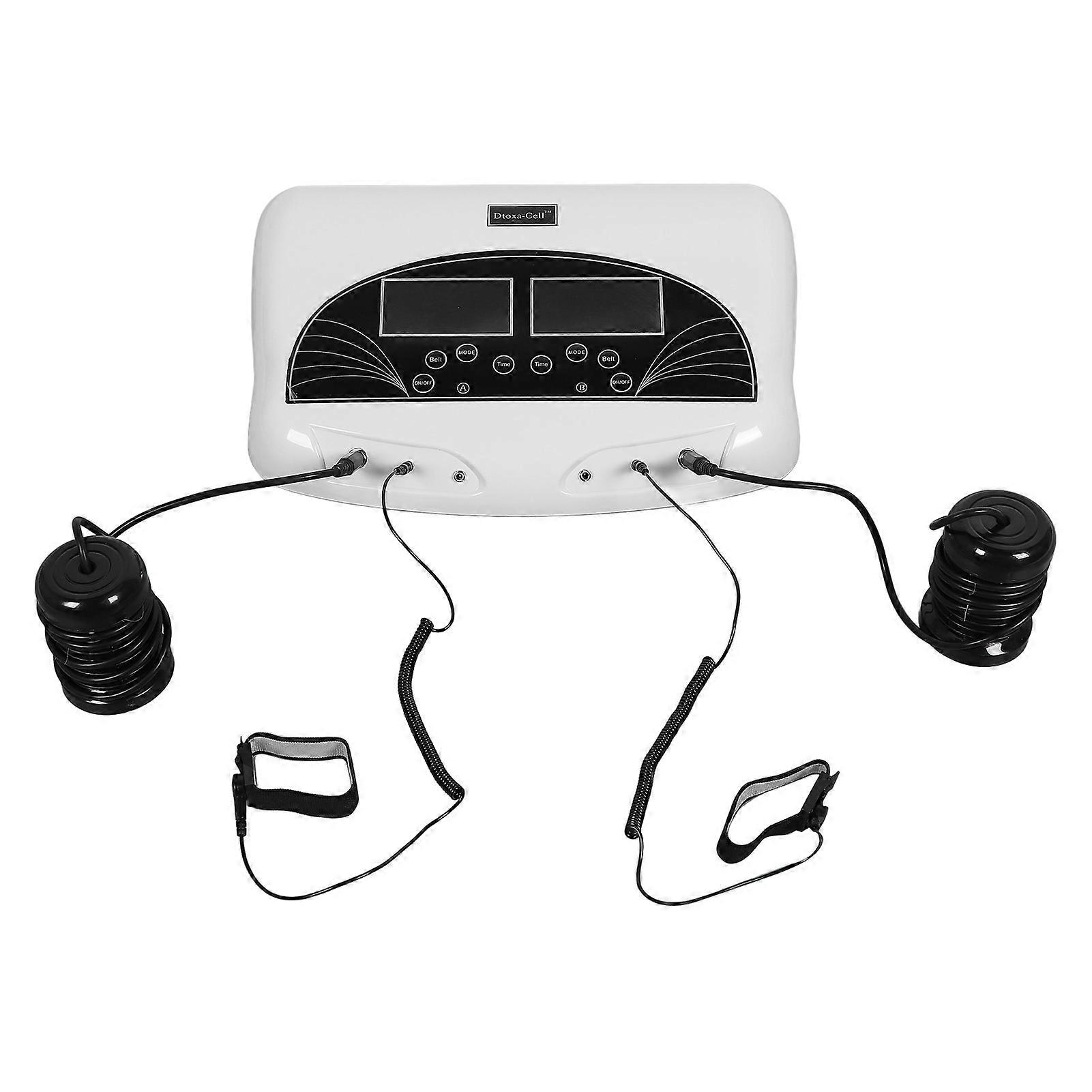 Detox Foot Bath Machine Time Adjustable 5 Modes with 2 Wristbands 2 Belts Dual Ionic Foot Bath Detox Machine for Home Use EU Plug 220V