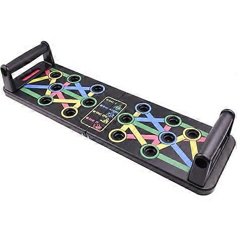 スポーツ材料はボディービルプッシュアップボードポータブルフィットネス筋力トレーニングエイドホームワークアウトとフィットネス(ノワール、14 EN 1)63x18.5x2cm