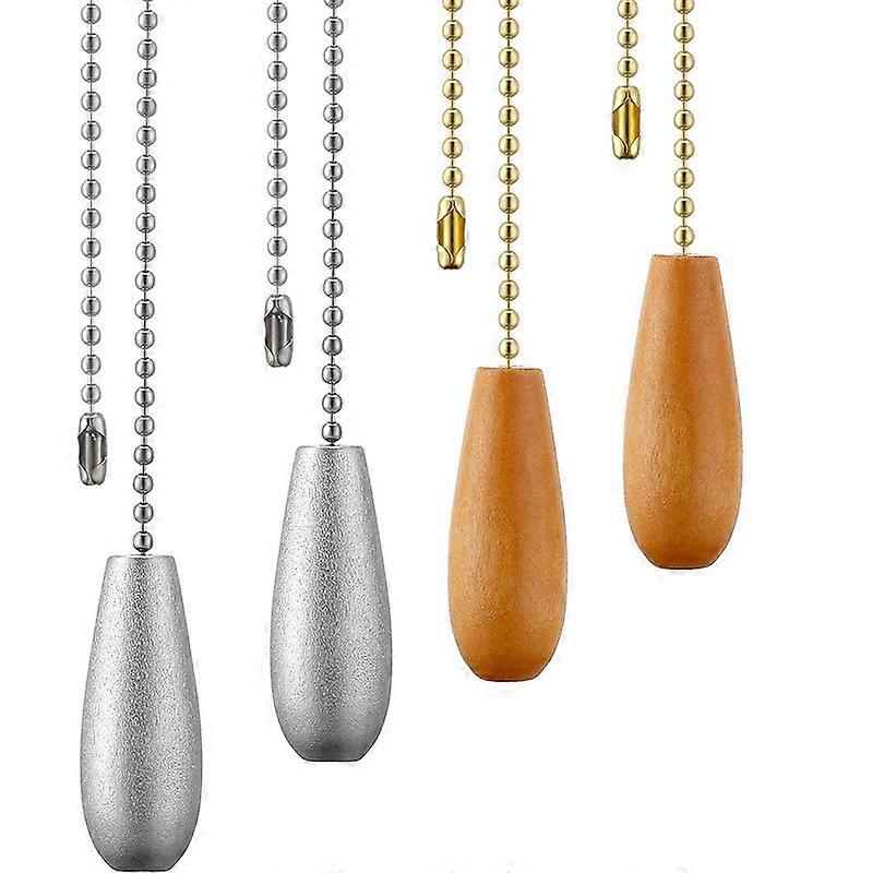 4 Pieces Ceiling Fan Chain Pulls Wooden Pull Chain Extension Pull Chain for Ceiling Light Lamp Fan