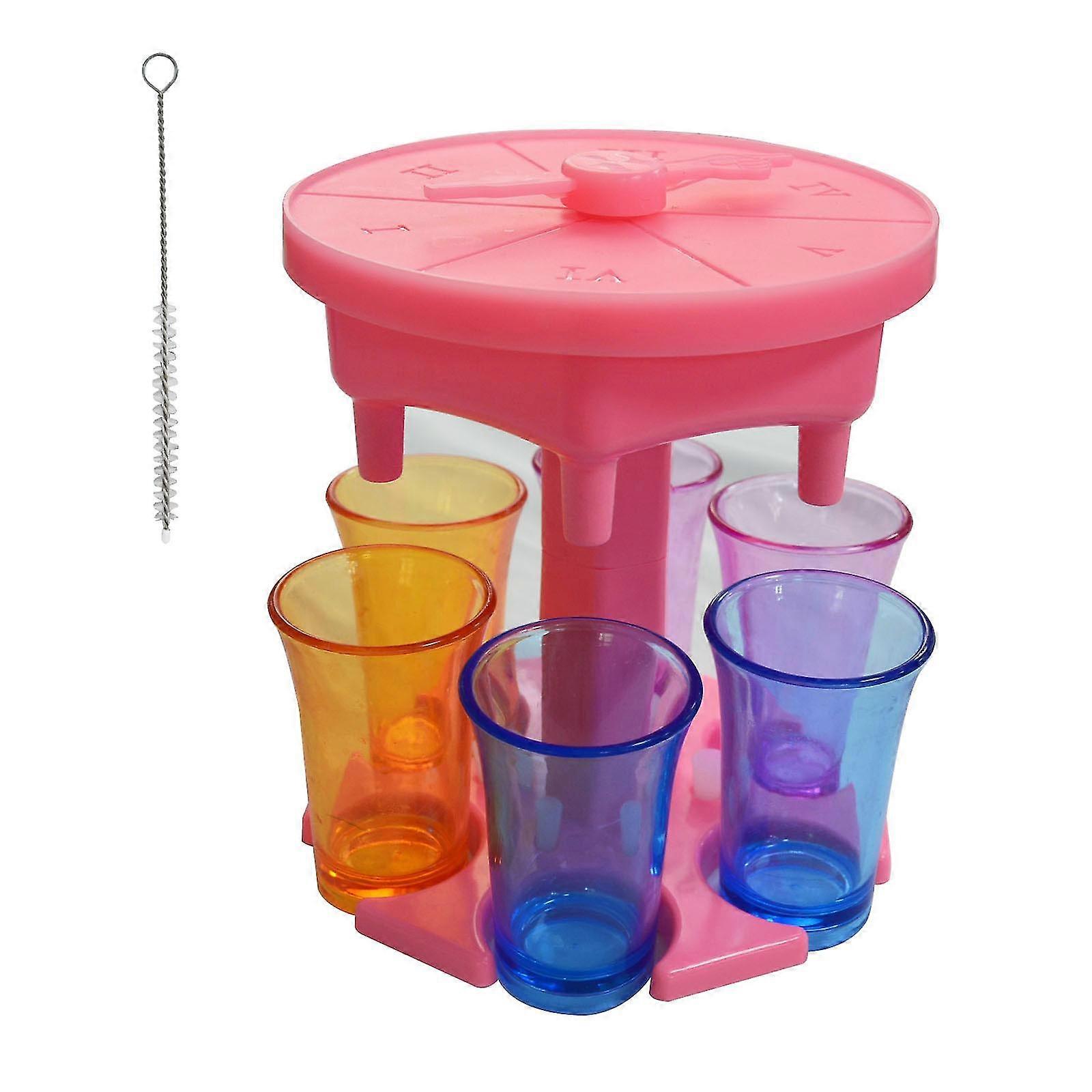 transparent 6-cup wine distributor with game turntable