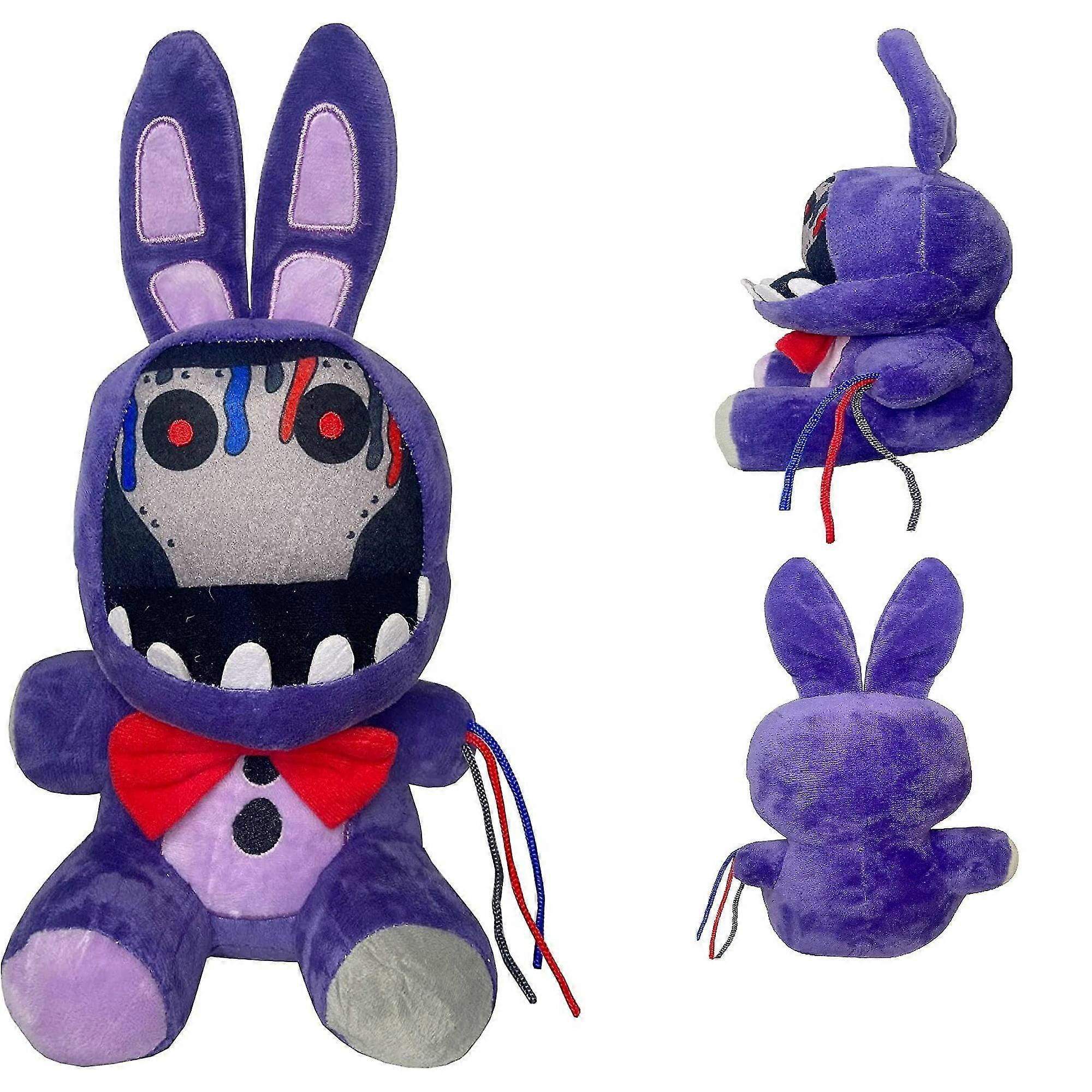 FNAF Withered Purple Bunny Plush Toys, 20cm FNAF Security Breach Bonnie Doll, Collectible Nightmare Freddy Plush Toys for Kids