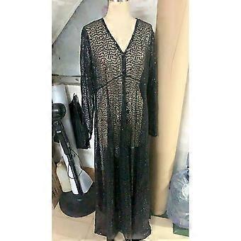 Evening Maxi Dresses Women V Neck Long Sleeve Party Dress Sequin Transparent  Sexy Plus Size Dress Black | Fruugo NO